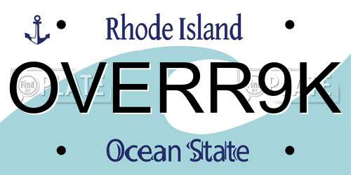 OVERR9K Rhode Island License Plate