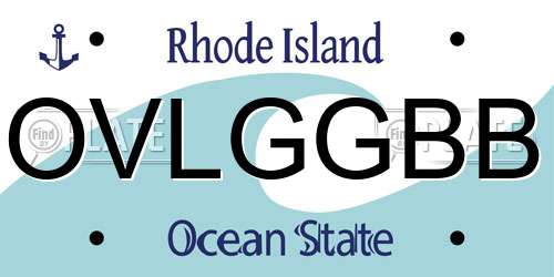 OVLGGBB Rhode Island License Plate