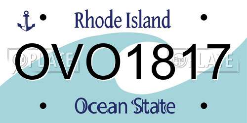 OVO1817 Rhode Island License Plate