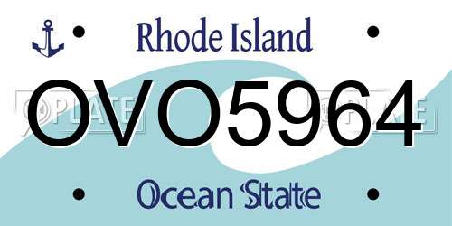 OVO5964 Rhode Island License Plate
