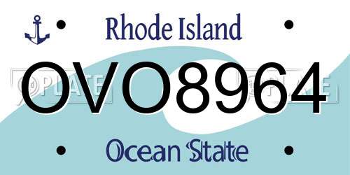 OVO8964 Rhode Island License Plate