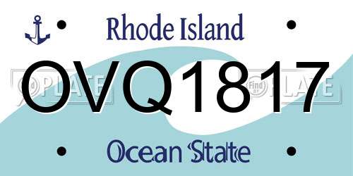 OVQ1817 Rhode Island License Plate