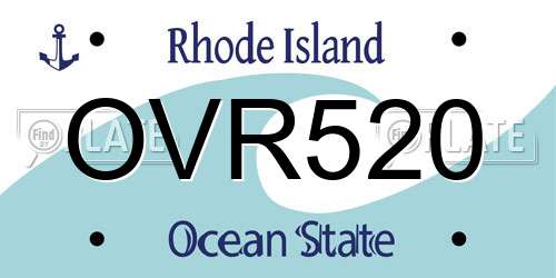 OVR520 Rhode Island License Plate