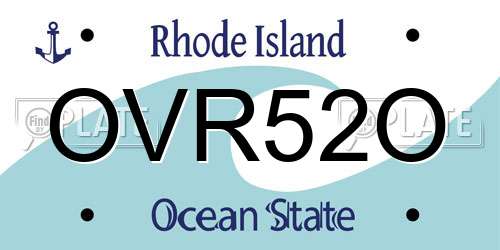 OVR52O Rhode Island License Plate