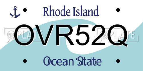 OVR52Q Rhode Island License Plate