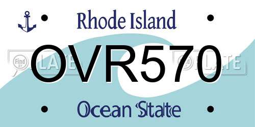 OVR570 Rhode Island License Plate