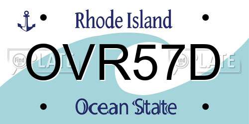 OVR57D Rhode Island License Plate