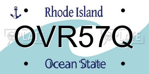 OVR57Q Rhode Island License Plate