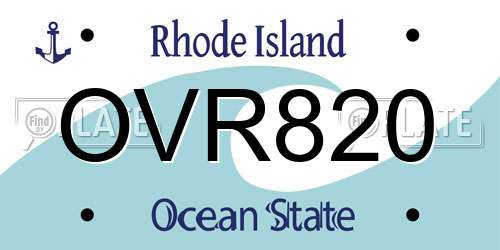 OVR820 Rhode Island License Plate