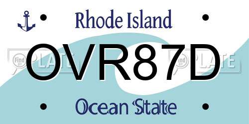 OVR87D Rhode Island License Plate