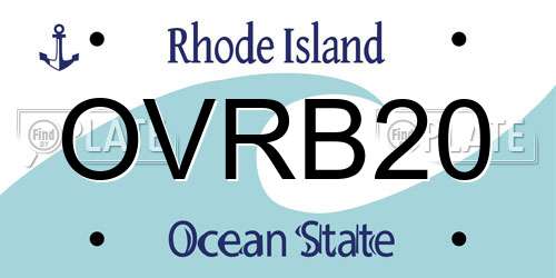 OVRB20 Rhode Island License Plate