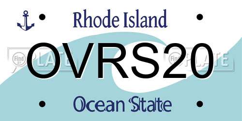 OVRS20 Rhode Island License Plate
