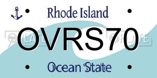 OVRS70 Rhode Island License Plate