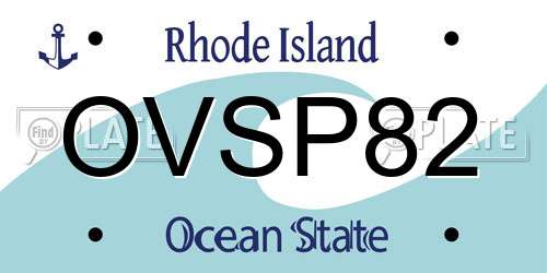 OVSP82 Rhode Island License Plate