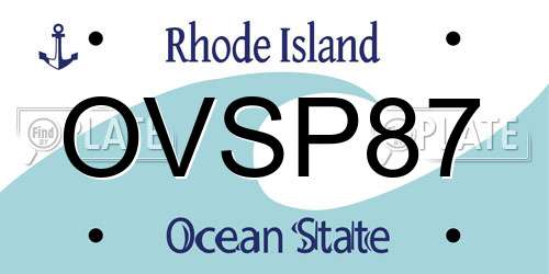 OVSP87 Rhode Island License Plate