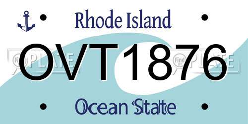 OVT1876 Rhode Island License Plate