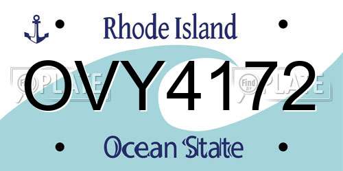 OVY4172 Rhode Island License Plate