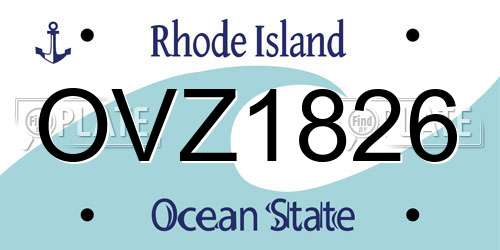 OVZ1826 Rhode Island License Plate