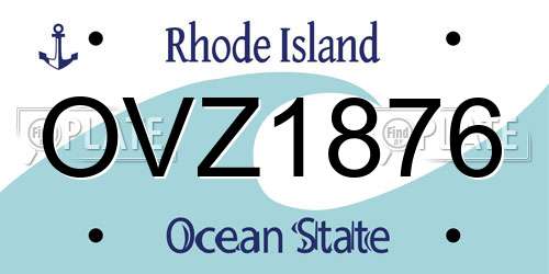 OVZ1876 Rhode Island License Plate