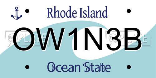 OW1N3B Rhode Island License Plate