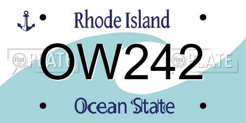 OW242 Rhode Island License Plate