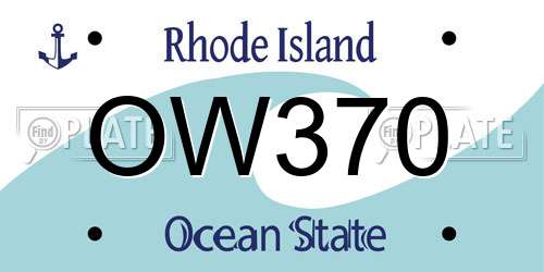 OW370 Rhode Island License Plate