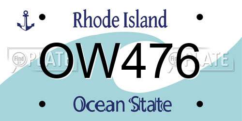 OW476 Rhode Island License Plate