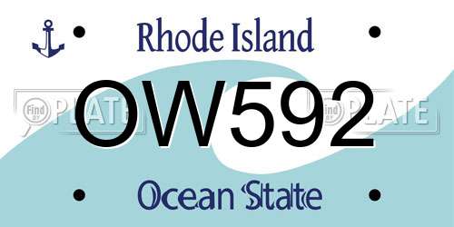 OW592 Rhode Island License Plate