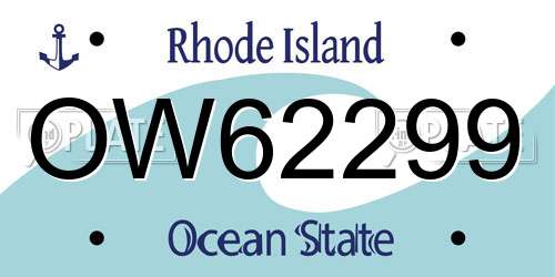 OW62299 Rhode Island License Plate