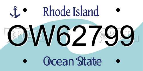 OW62799 Rhode Island License Plate