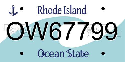 OW67799 Rhode Island License Plate