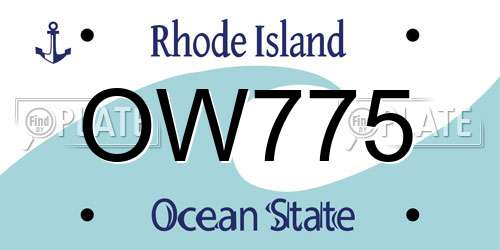 OW775 Rhode Island License Plate