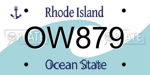 OW879 Rhode Island License Plate