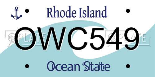 OWC549 Rhode Island License Plate