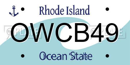 OWCB49 Rhode Island License Plate