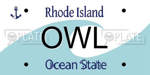 OWL Rhode Island License Plate