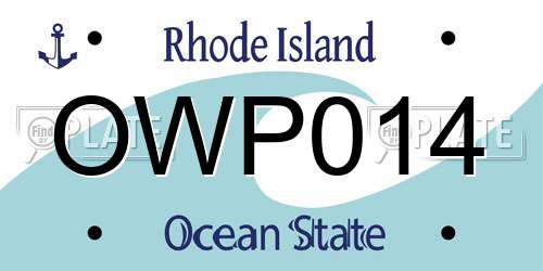 OWP014 Rhode Island License Plate