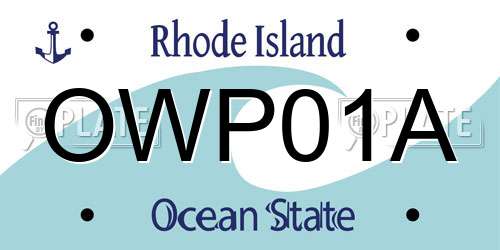 OWP01A Rhode Island License Plate