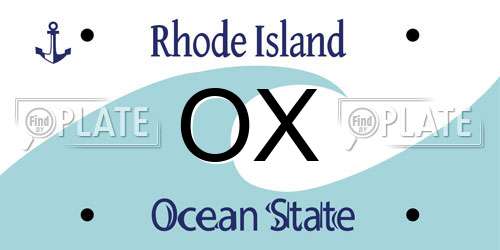 OX Rhode Island License Plate
