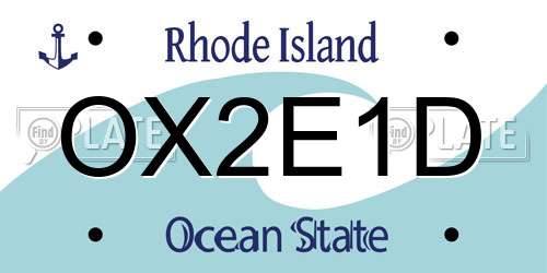 OX2E1D Rhode Island License Plate