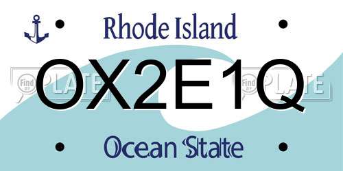 OX2E1Q Rhode Island License Plate