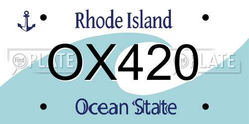 OX420 Rhode Island License Plate