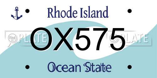 OX575 Rhode Island License Plate