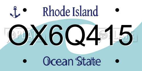 OX6Q415 Rhode Island License Plate