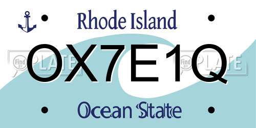 OX7E1Q Rhode Island License Plate