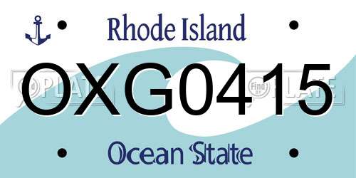 OXG0415 Rhode Island License Plate