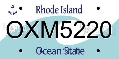 OXM5220 Rhode Island License Plate