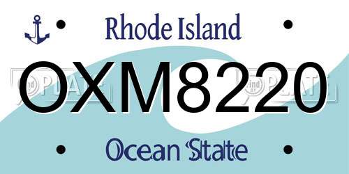 OXM8220 Rhode Island License Plate