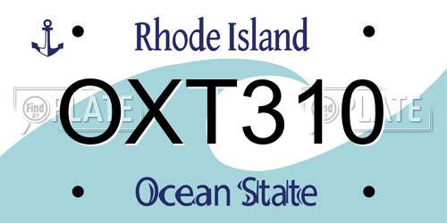 OXT310 Rhode Island License Plate