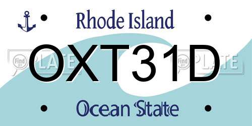 OXT31D Rhode Island License Plate